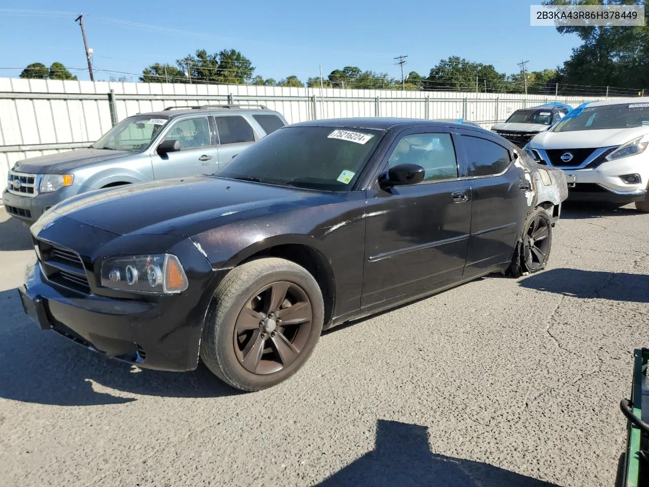 2006 Dodge Charger Se VIN: 2B3KA43R86H378449 Lot: 75216224