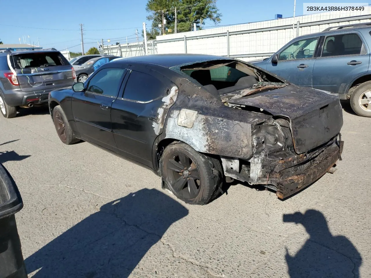 2006 Dodge Charger Se VIN: 2B3KA43R86H378449 Lot: 75216224