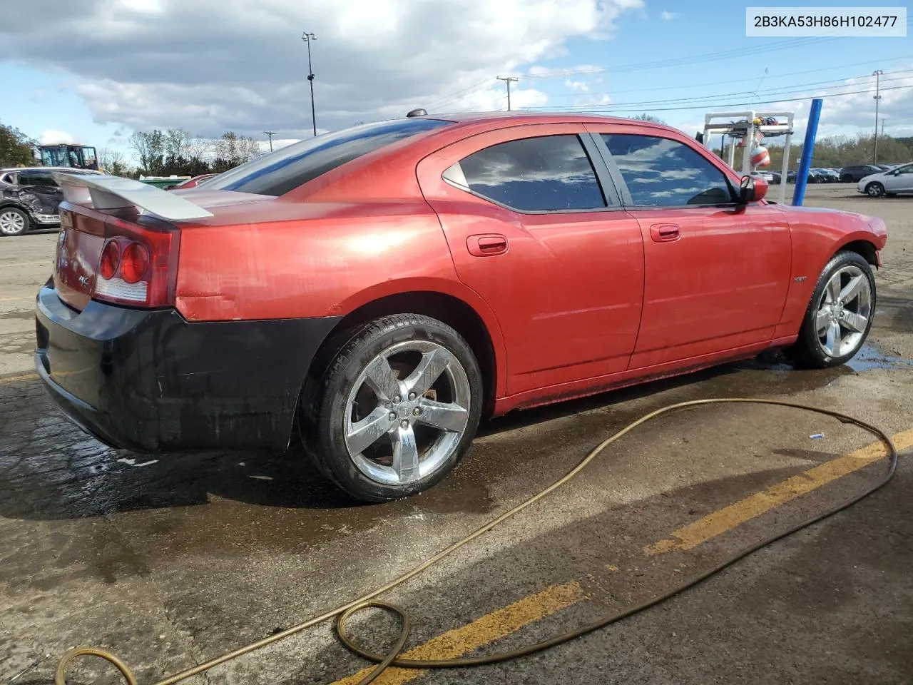 2006 Dodge Charger R/T VIN: 2B3KA53H86H102477 Lot: 75244094