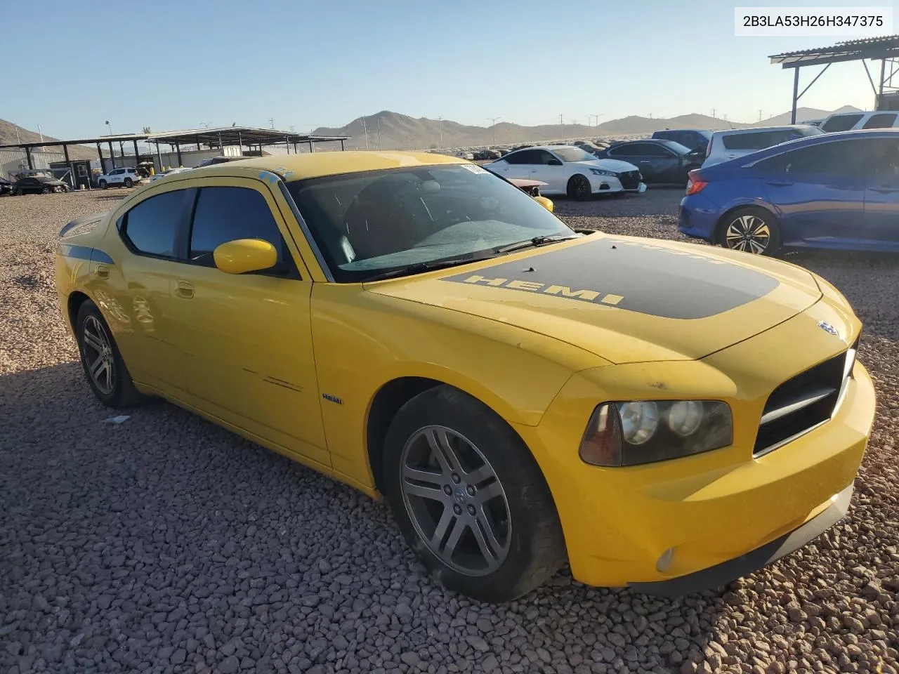 2006 Dodge Charger R/T VIN: 2B3LA53H26H347375 Lot: 75360634