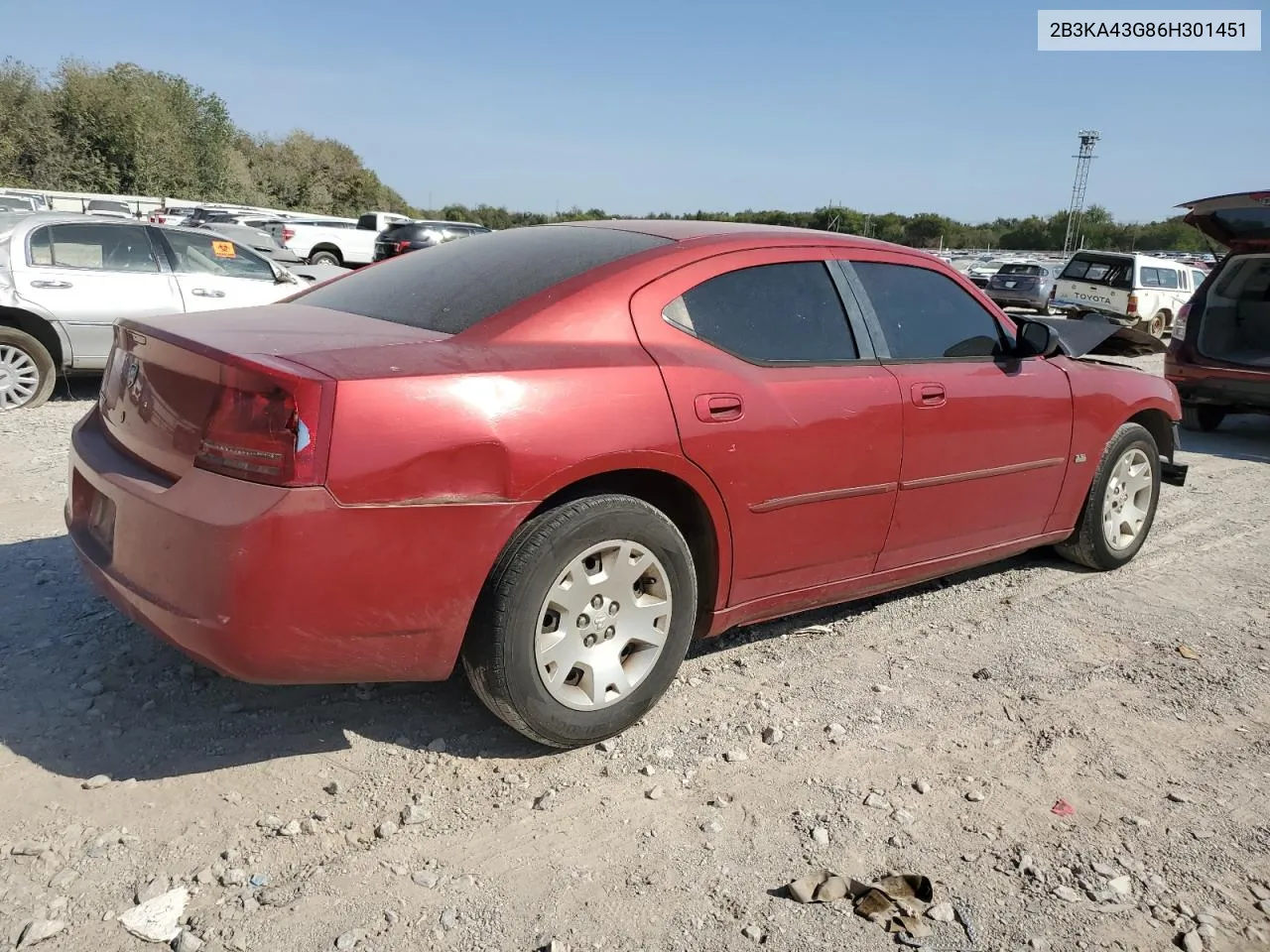 2006 Dodge Charger Se VIN: 2B3KA43G86H301451 Lot: 75661094