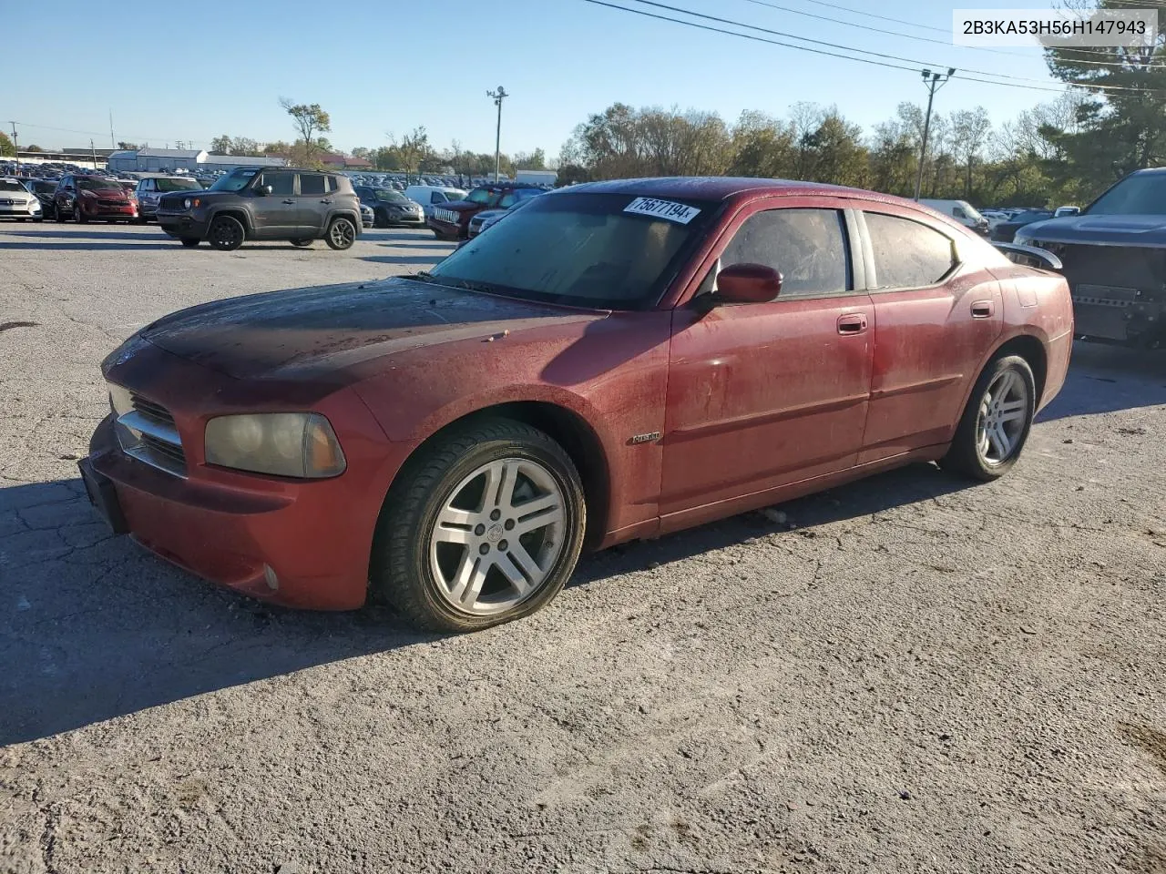 2006 Dodge Charger R/T VIN: 2B3KA53H56H147943 Lot: 75677194