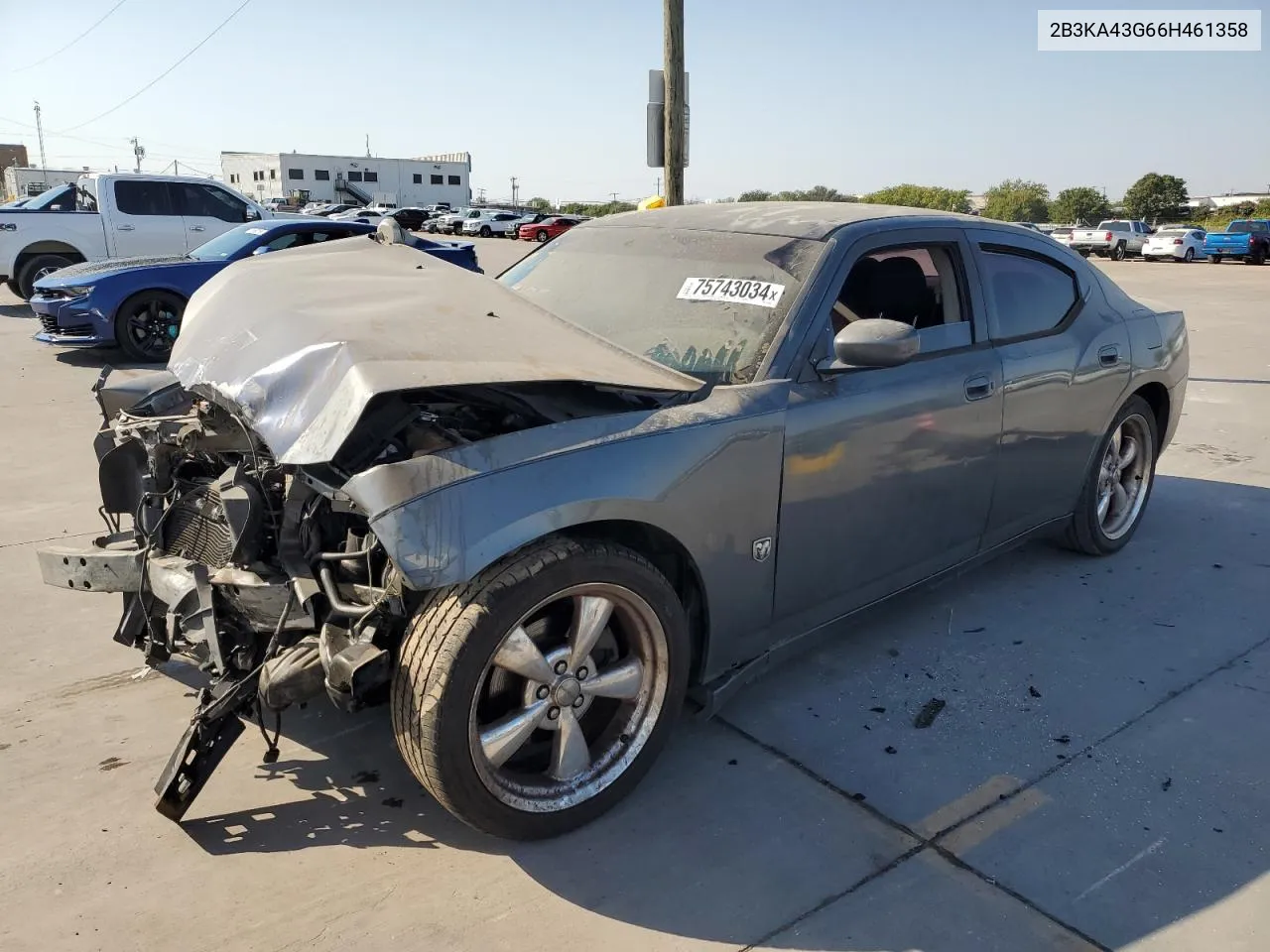 2006 Dodge Charger Se VIN: 2B3KA43G66H461358 Lot: 75743034