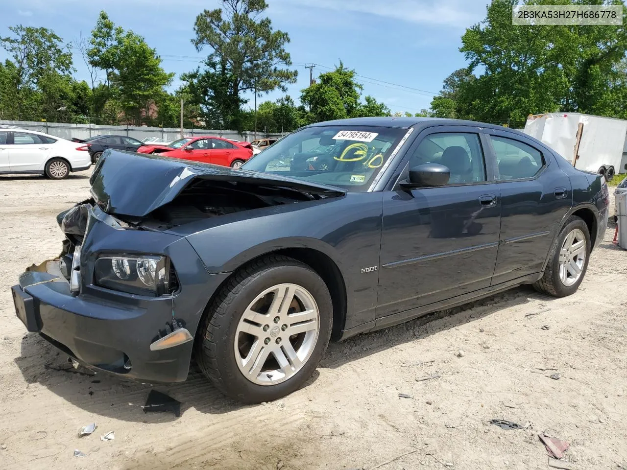 2007 Dodge Charger R/T VIN: 2B3KA53H27H686778 Lot: 54795194