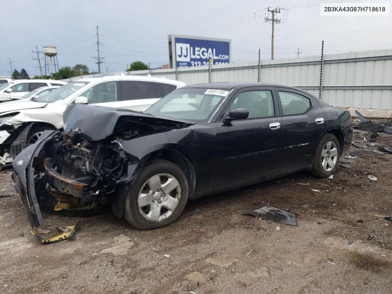 2007 Dodge Charger Se VIN: 2B3KA43G87H718618 Lot: 58851194