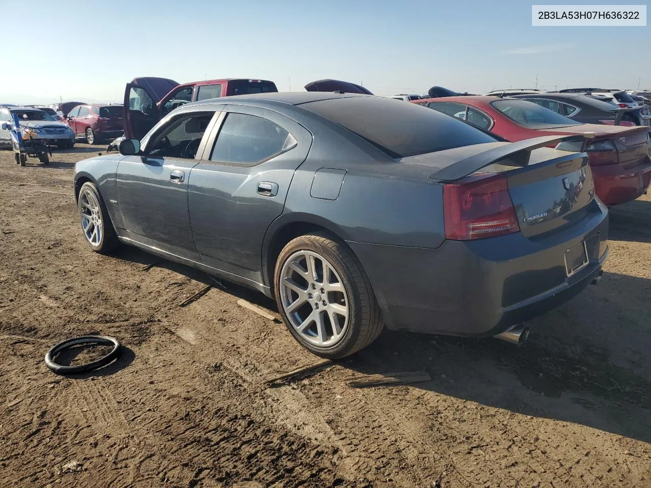 2007 Dodge Charger R/T VIN: 2B3LA53H07H636322 Lot: 70770144