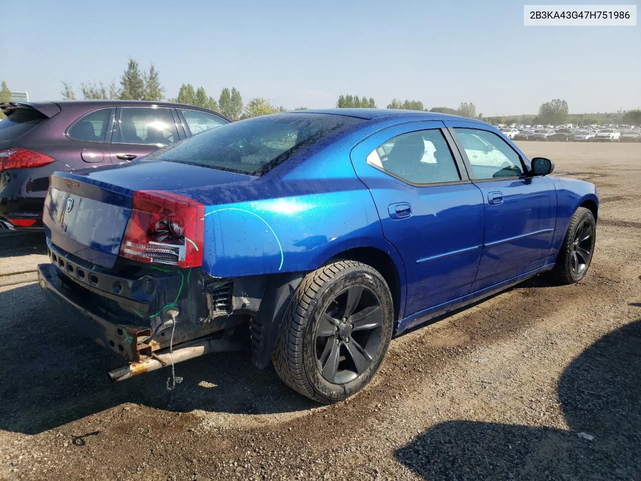 2007 Dodge Charger Se VIN: 2B3KA43G47H751986 Lot: 70783374