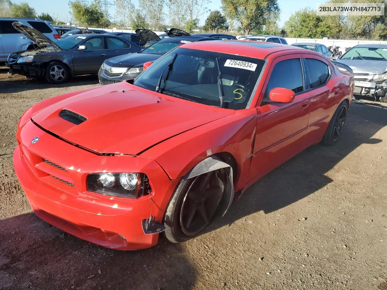 2007 Dodge Charger Srt-8 VIN: 2B3LA73W47H847713 Lot: 72640934