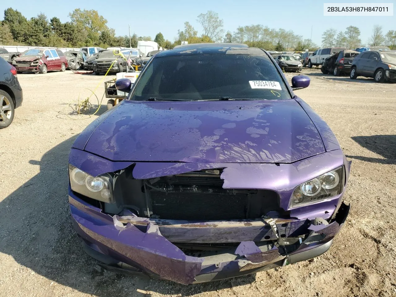 2007 Dodge Charger R/T VIN: 2B3LA53H87H847011 Lot: 75034784