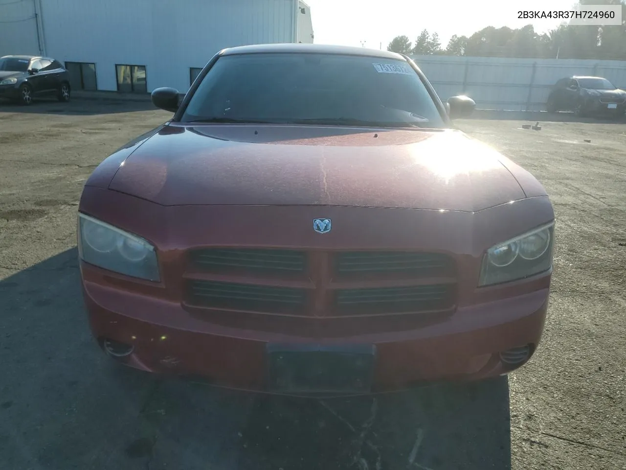 2007 Dodge Charger Se VIN: 2B3KA43R37H724960 Lot: 75136724