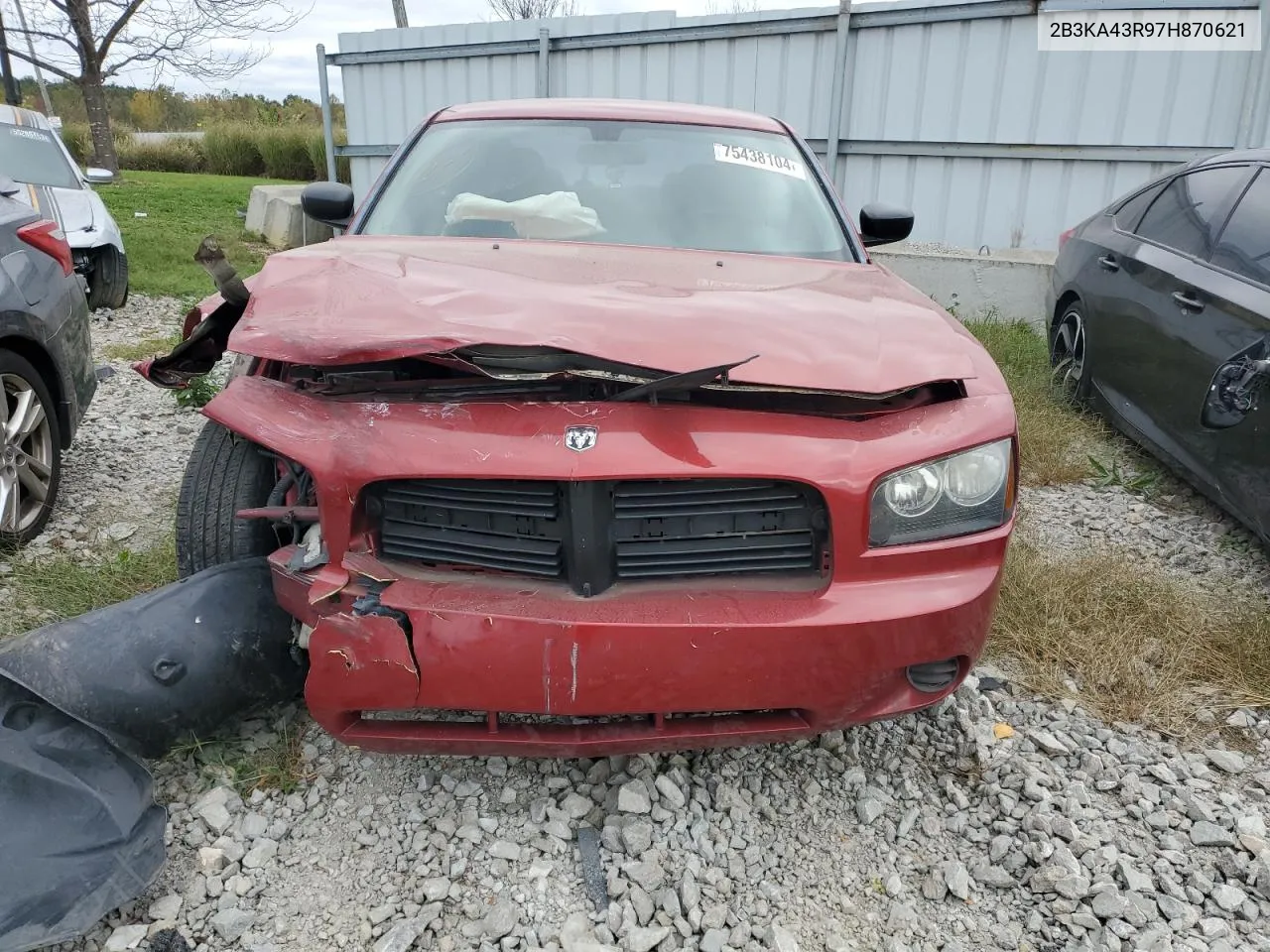 2007 Dodge Charger Se VIN: 2B3KA43R97H870621 Lot: 75438104