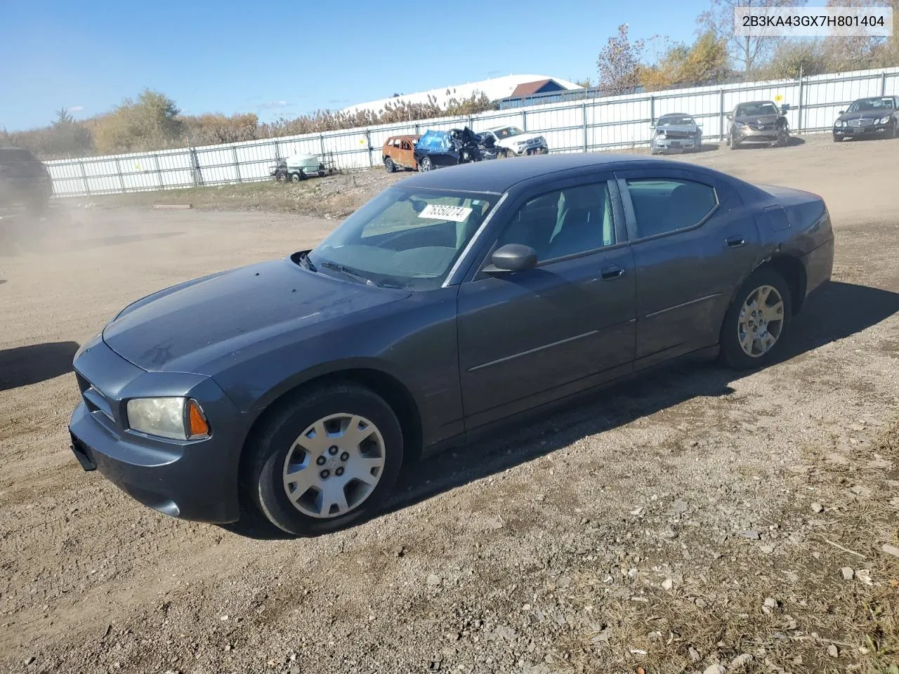 2007 Dodge Charger Se VIN: 2B3KA43GX7H801404 Lot: 76350274