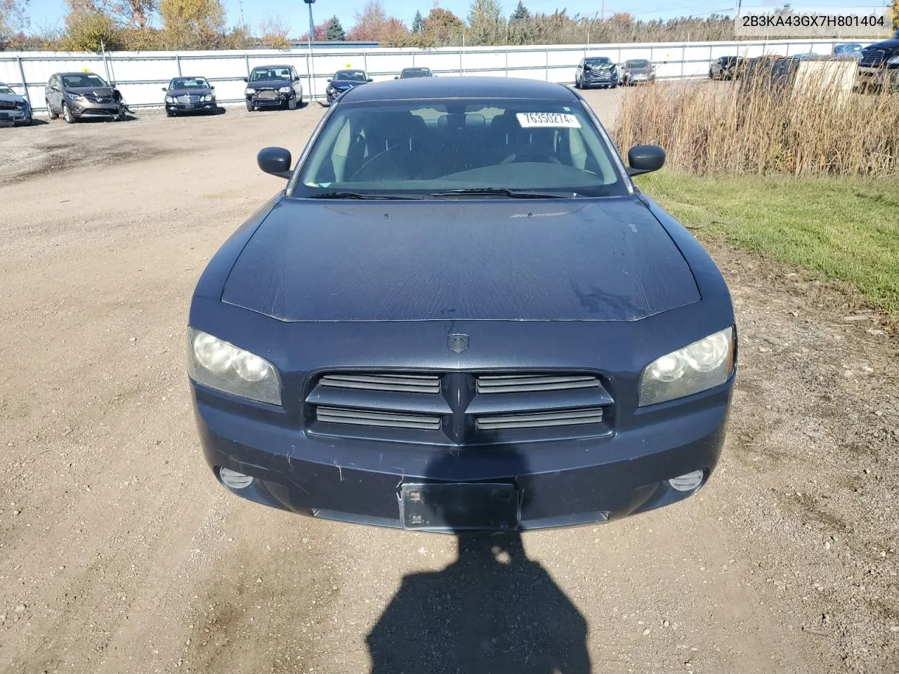 2007 Dodge Charger Se VIN: 2B3KA43GX7H801404 Lot: 76350274