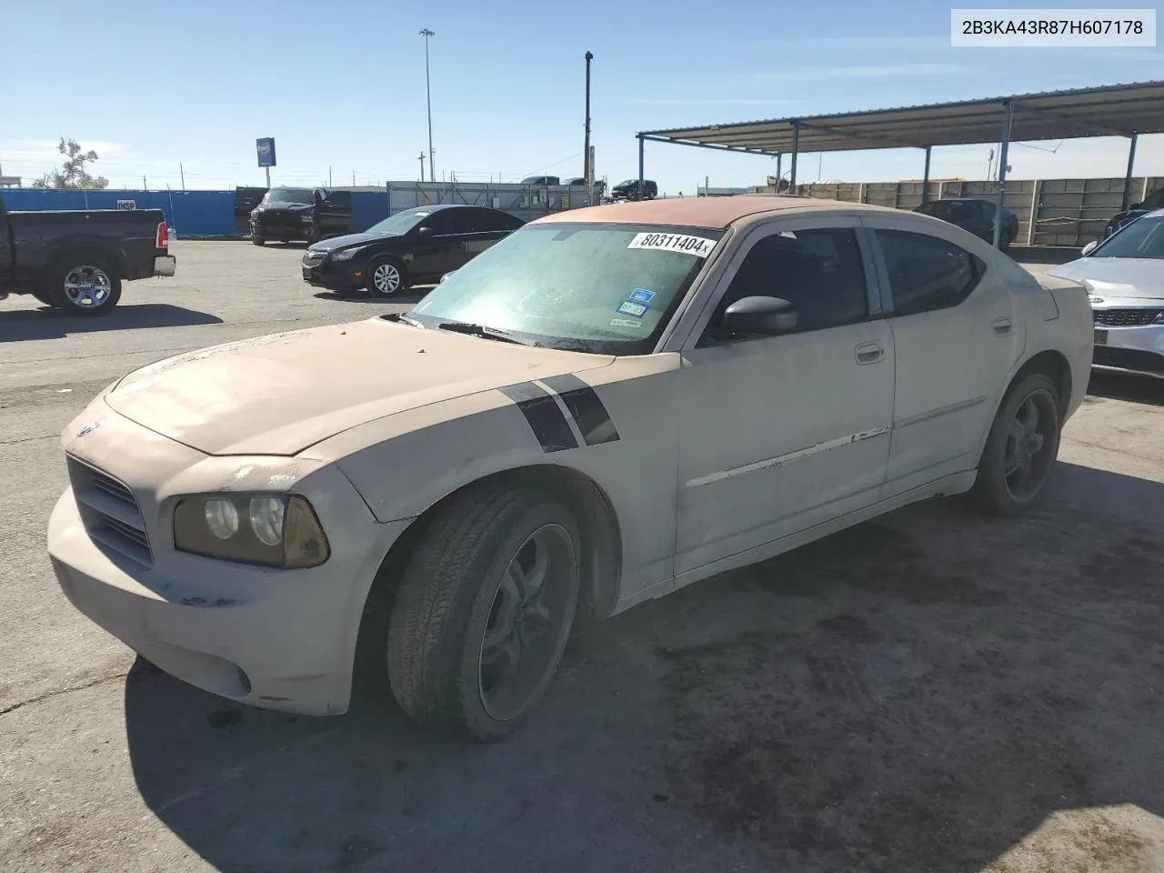 2007 Dodge Charger Se VIN: 2B3KA43R87H607178 Lot: 80311404