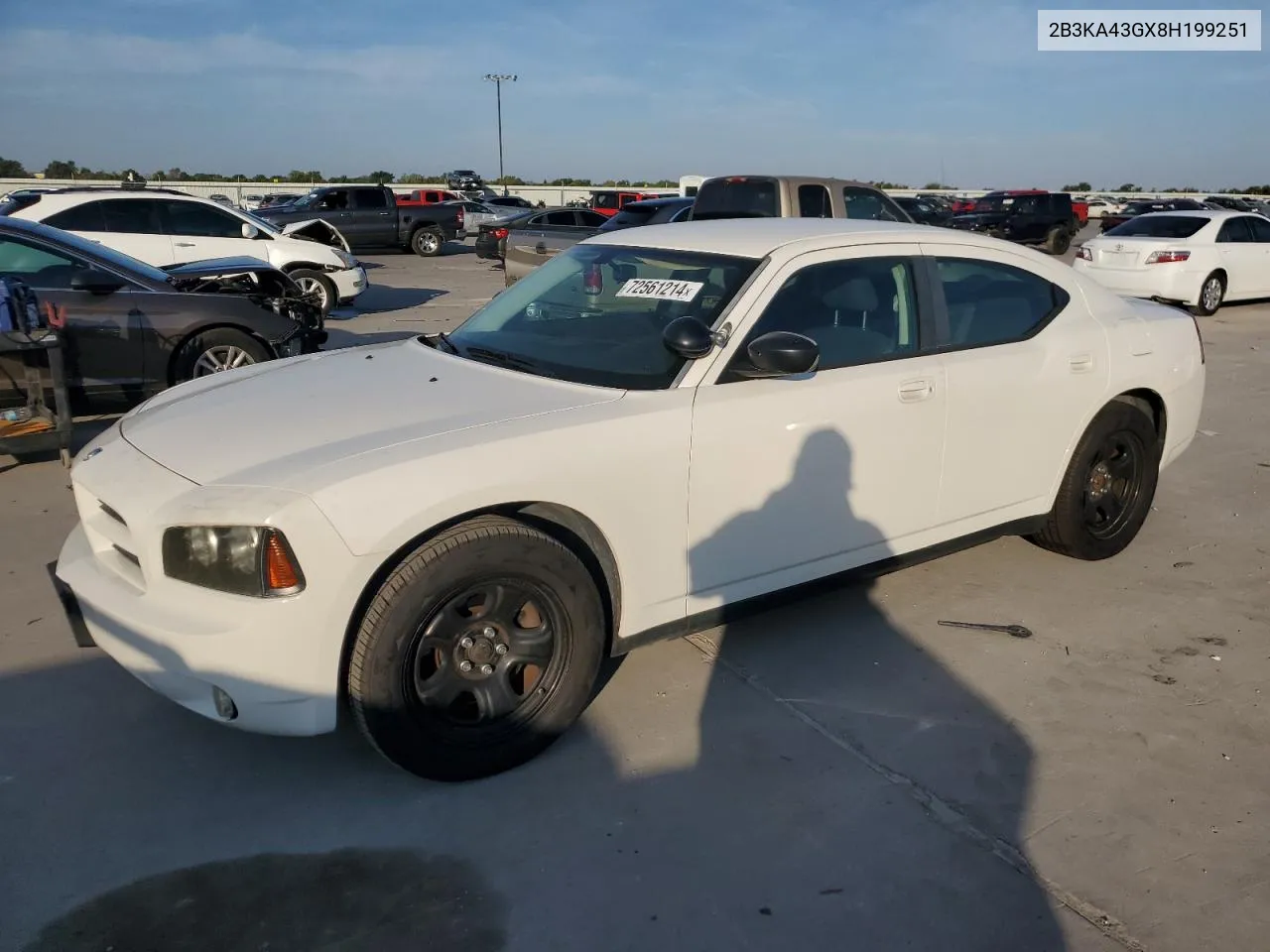 2008 Dodge Charger VIN: 2B3KA43GX8H199251 Lot: 72561214