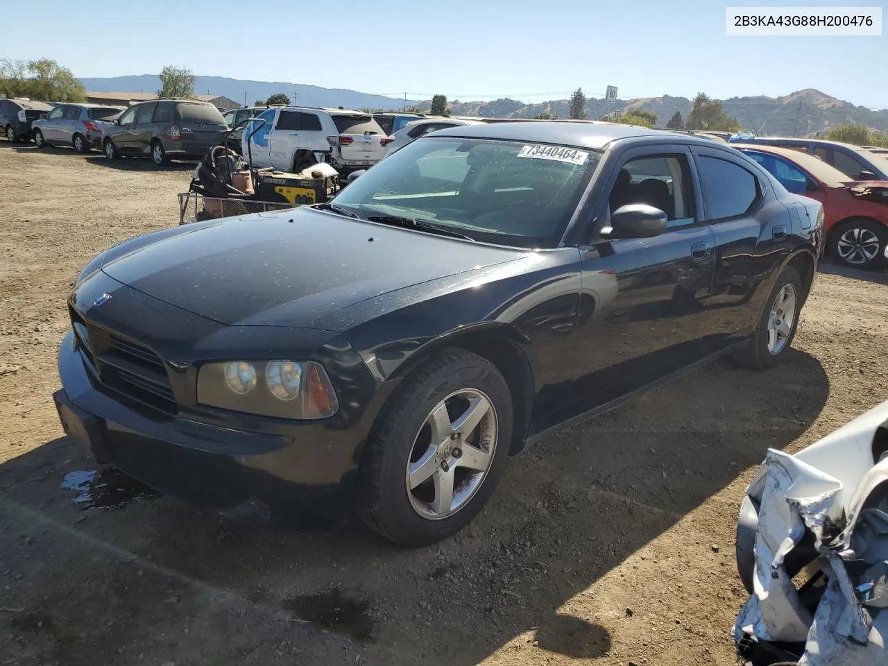 2008 Dodge Charger VIN: 2B3KA43G88H200476 Lot: 73440464