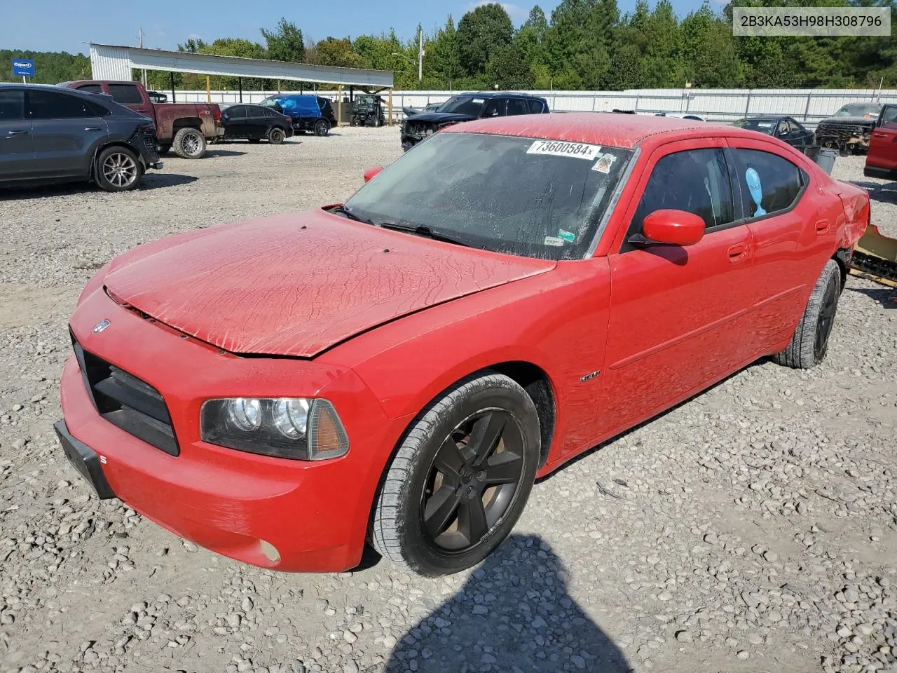 2008 Dodge Charger R/T VIN: 2B3KA53H98H308796 Lot: 73600584