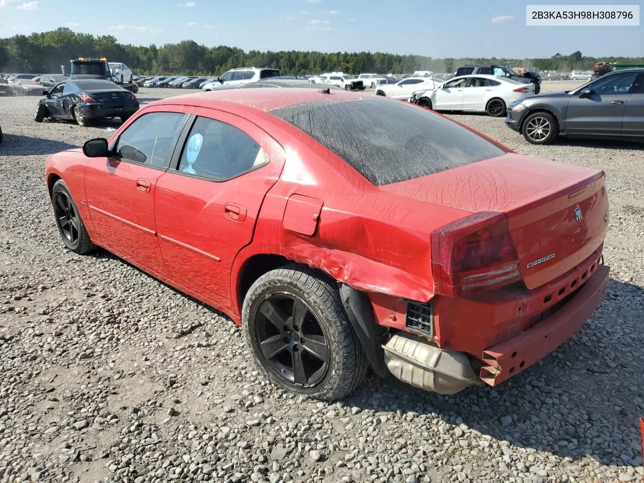 2008 Dodge Charger R/T VIN: 2B3KA53H98H308796 Lot: 73600584