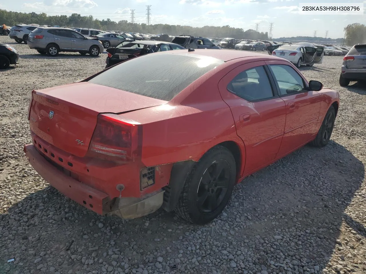 2008 Dodge Charger R/T VIN: 2B3KA53H98H308796 Lot: 73600584