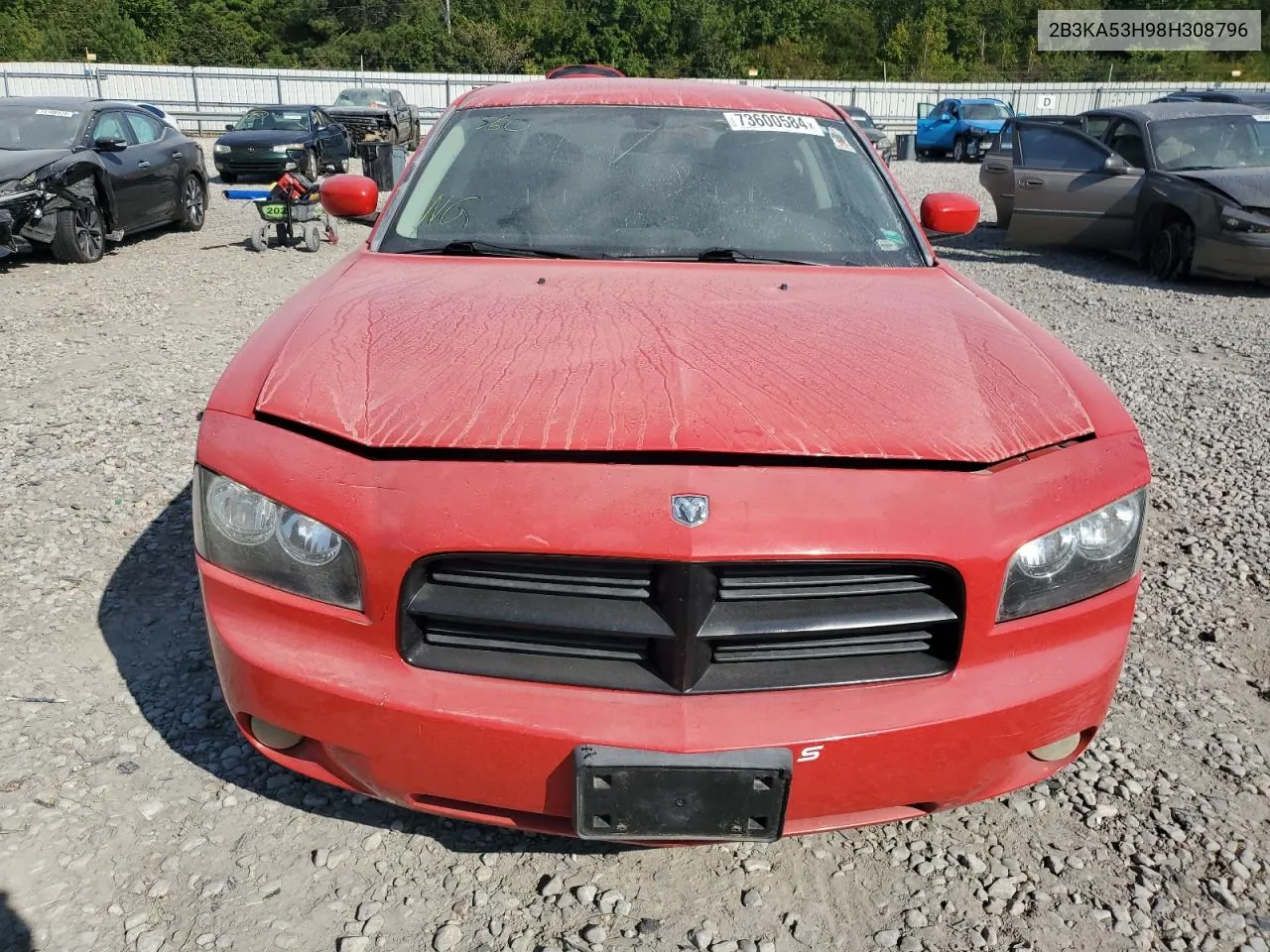 2008 Dodge Charger R/T VIN: 2B3KA53H98H308796 Lot: 73600584