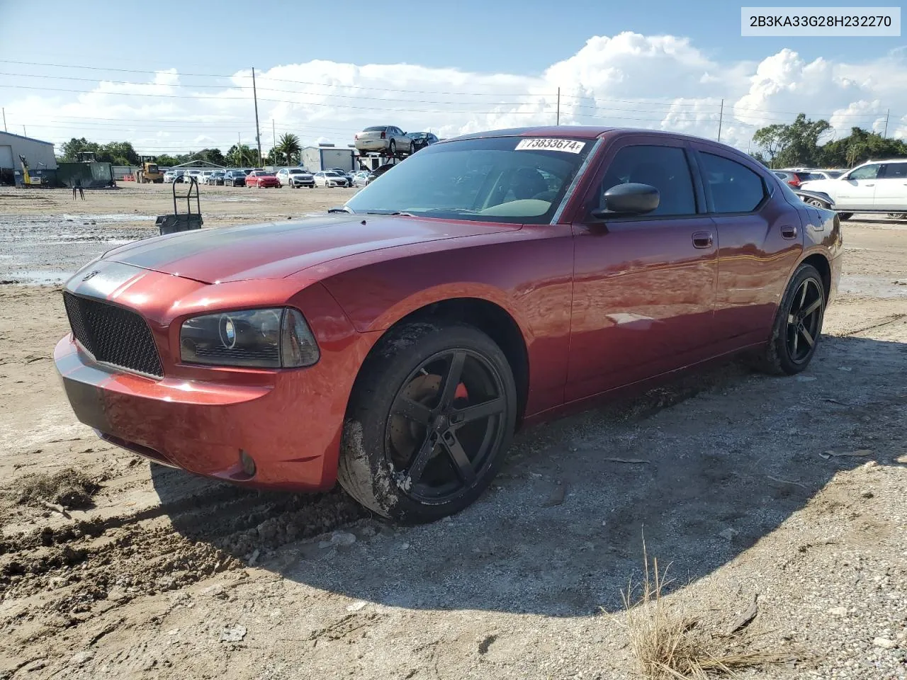 2008 Dodge Charger Sxt VIN: 2B3KA33G28H232270 Lot: 73833674