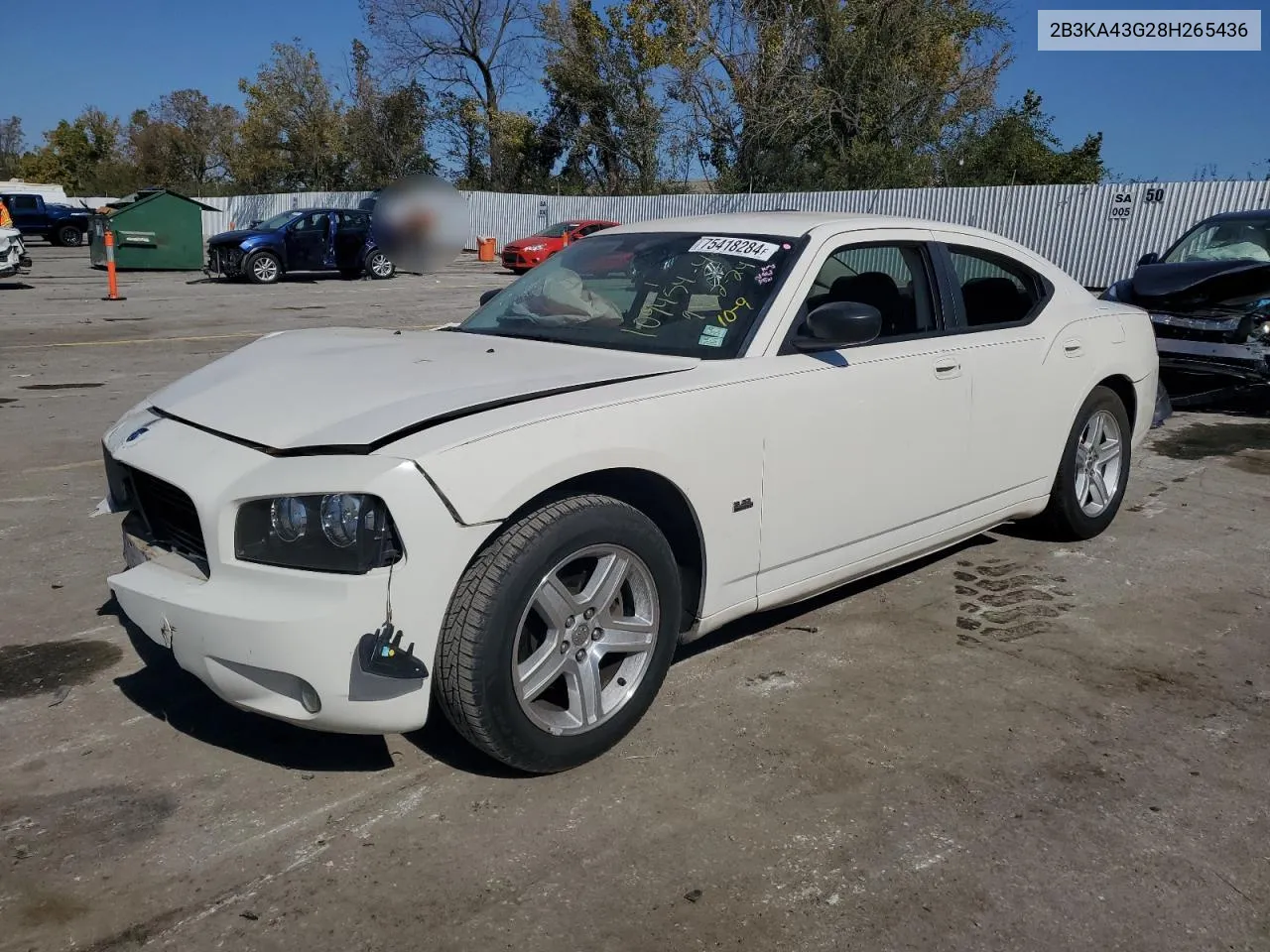 2008 Dodge Charger VIN: 2B3KA43G28H265436 Lot: 75418284