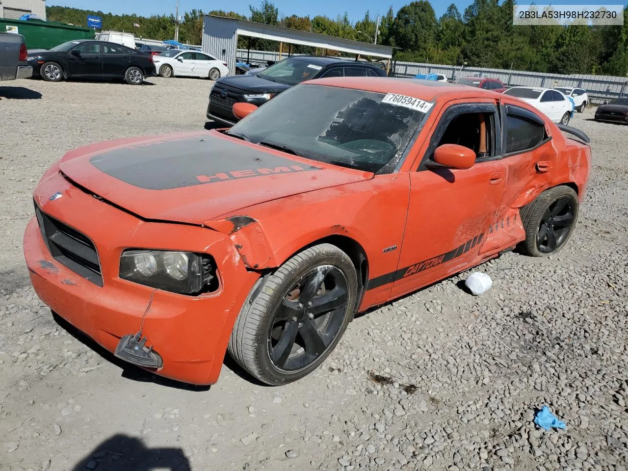 2008 Dodge Charger R/T VIN: 2B3LA53H98H232730 Lot: 76059414