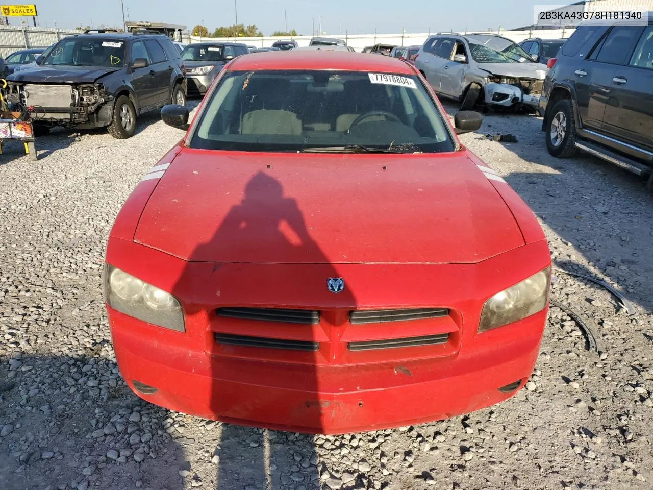 2008 Dodge Charger VIN: 2B3KA43G78H181340 Lot: 77978804