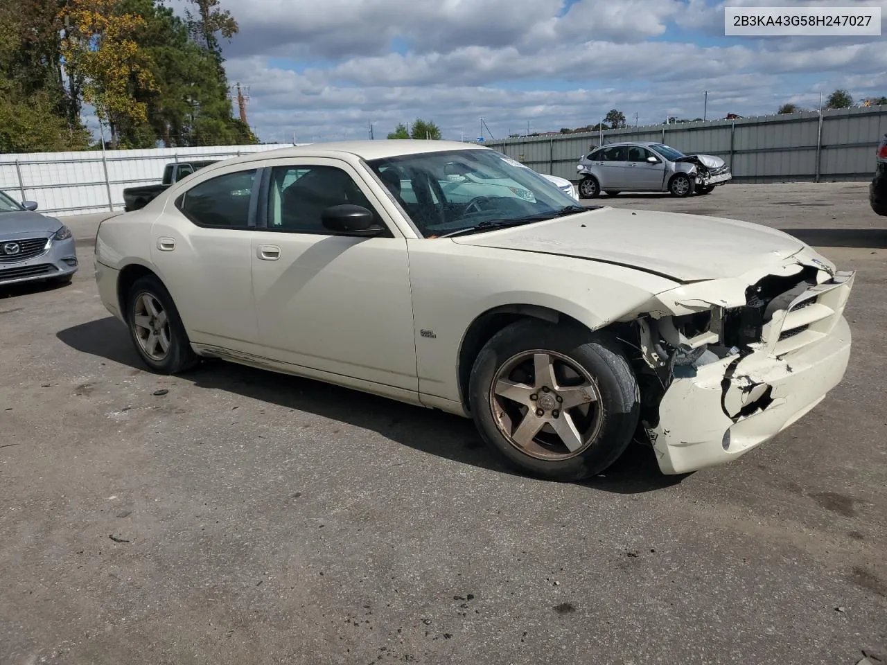 2008 Dodge Charger VIN: 2B3KA43G58H247027 Lot: 79390404