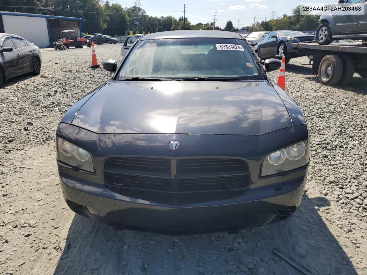 2010 Dodge Charger VIN: 2B3AA4CT2AH203453 Lot: 69824824