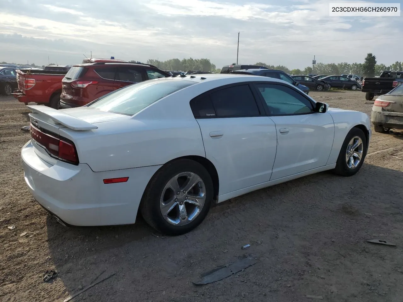 2012 Dodge Charger Sxt VIN: 2C3CDXHG6CH260970 Lot: 64825914