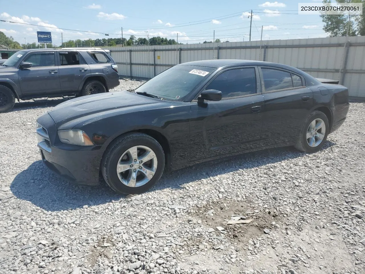 2012 Dodge Charger Se VIN: 2C3CDXBG7CH270061 Lot: 67374674