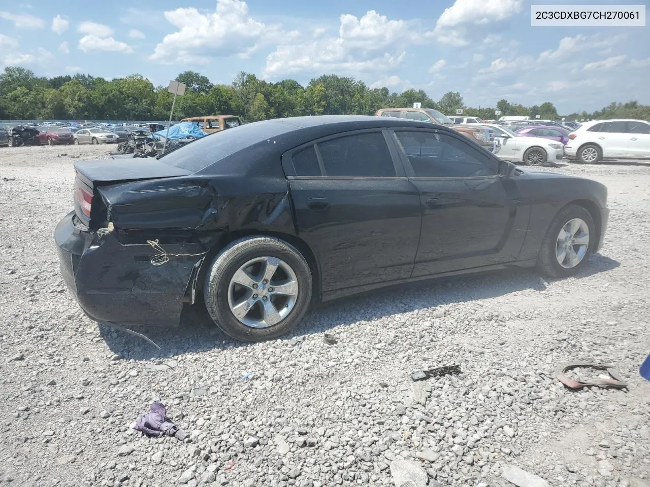 2012 Dodge Charger Se VIN: 2C3CDXBG7CH270061 Lot: 67374674