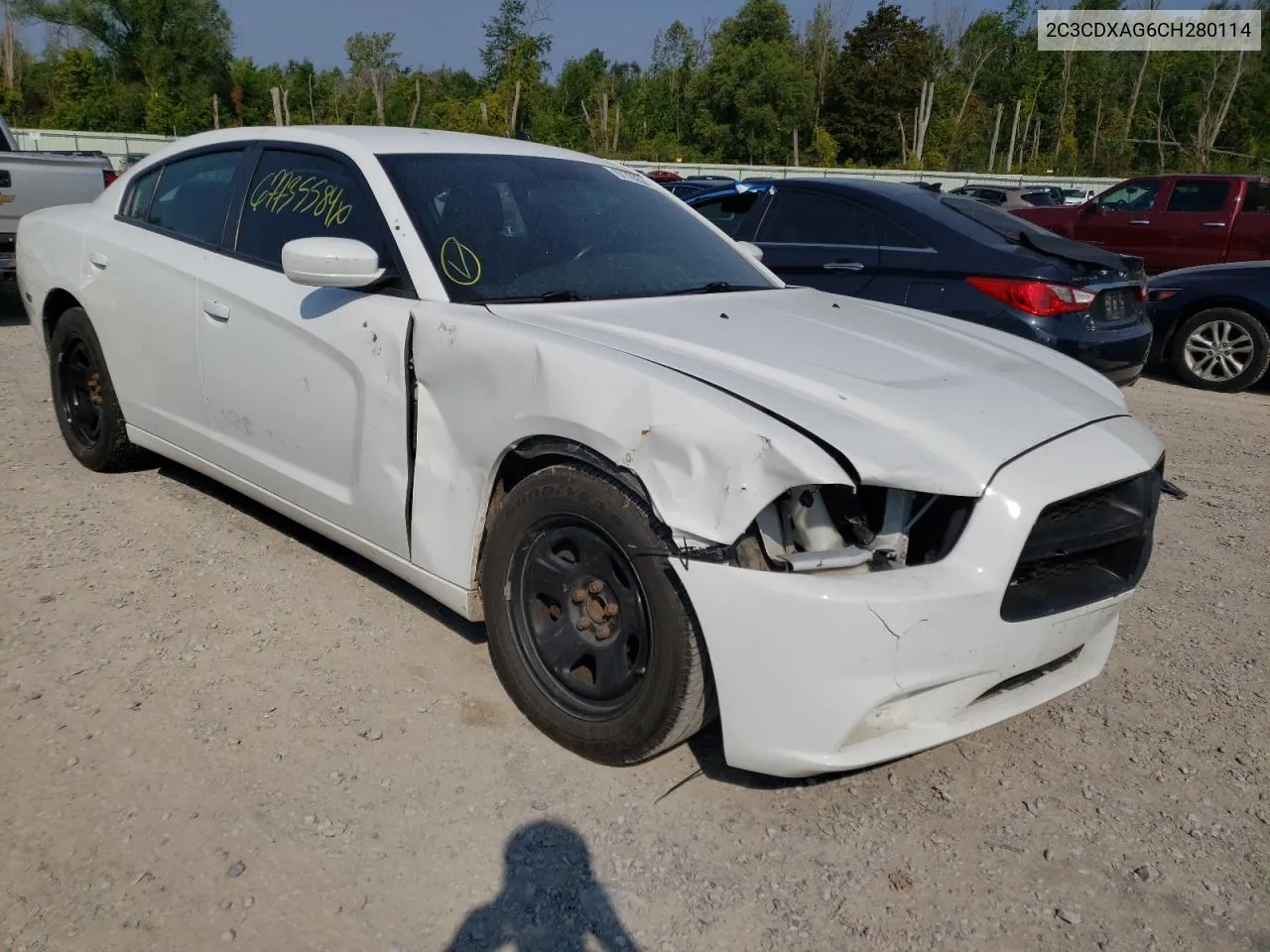 2012 Dodge Charger Police VIN: 2C3CDXAG6CH280114 Lot: 67735584