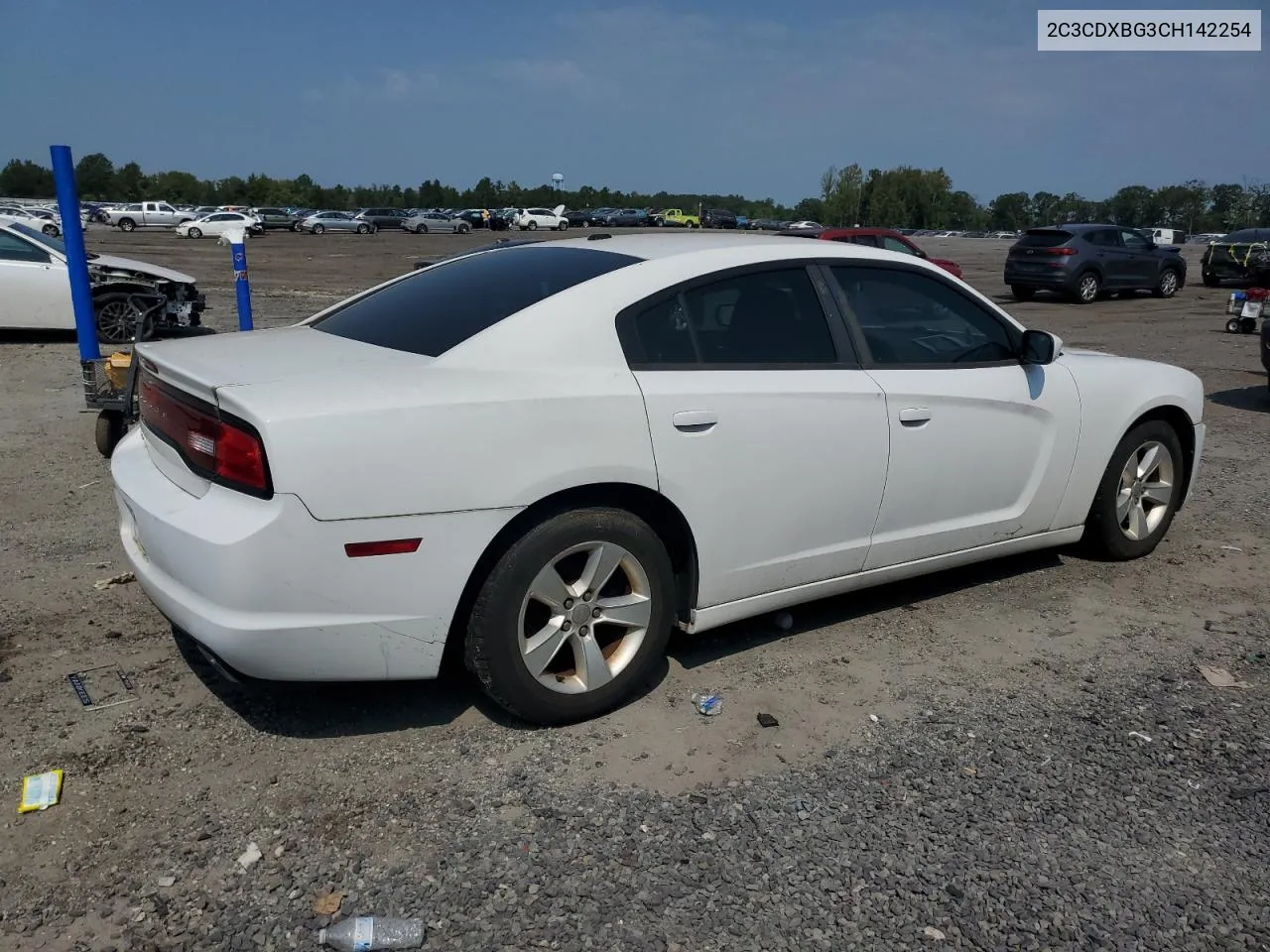 2012 Dodge Charger Se VIN: 2C3CDXBG3CH142254 Lot: 68763974