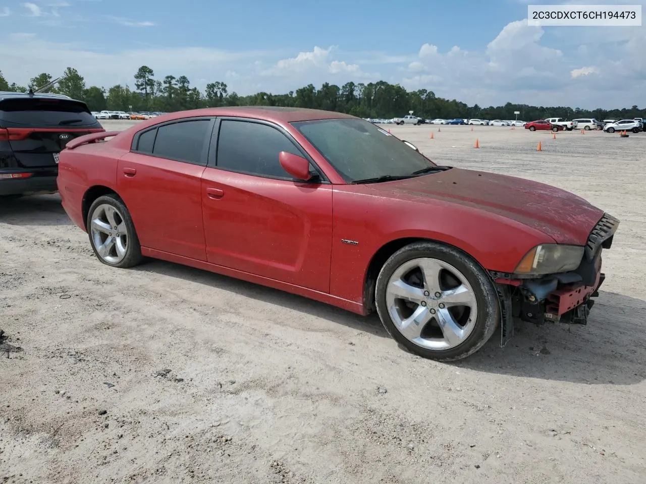 2012 Dodge Charger R/T VIN: 2C3CDXCT6CH194473 Lot: 70255514