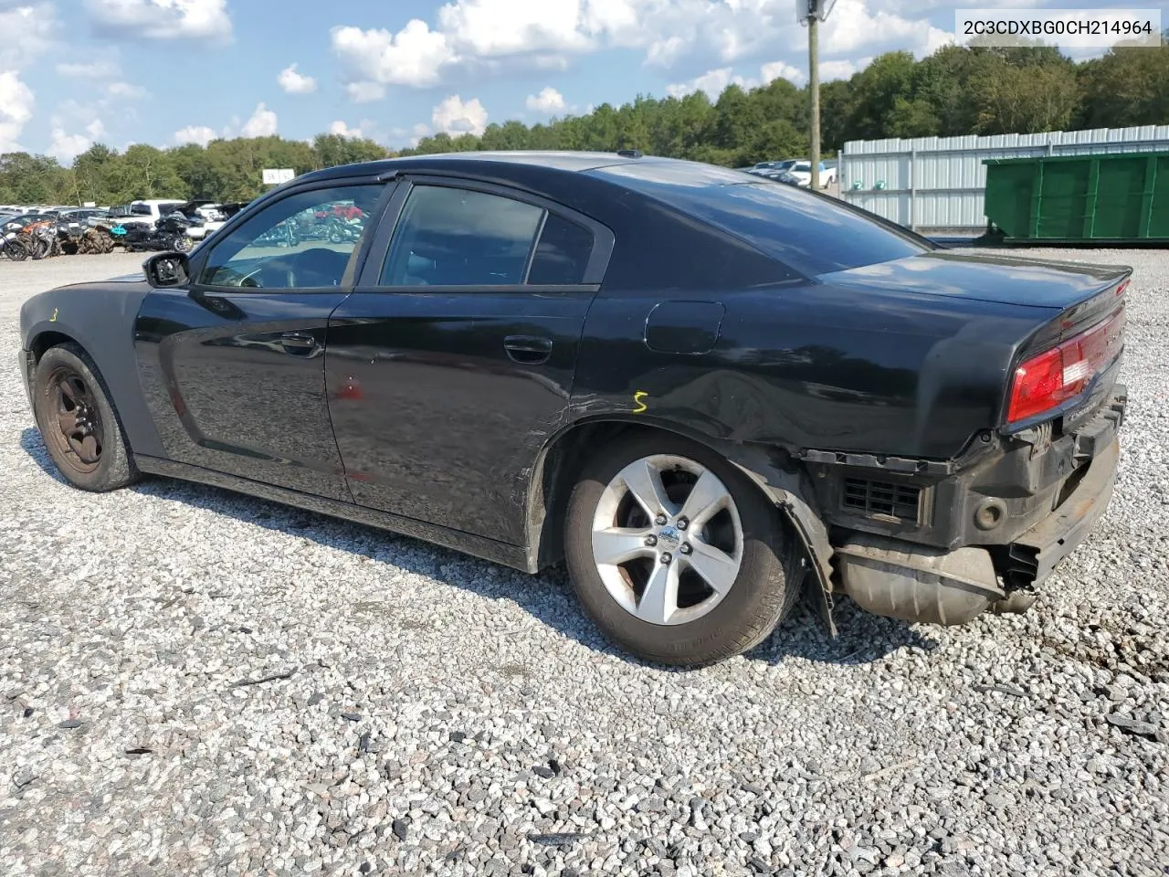 2012 Dodge Charger Se VIN: 2C3CDXBG0CH214964 Lot: 72452254