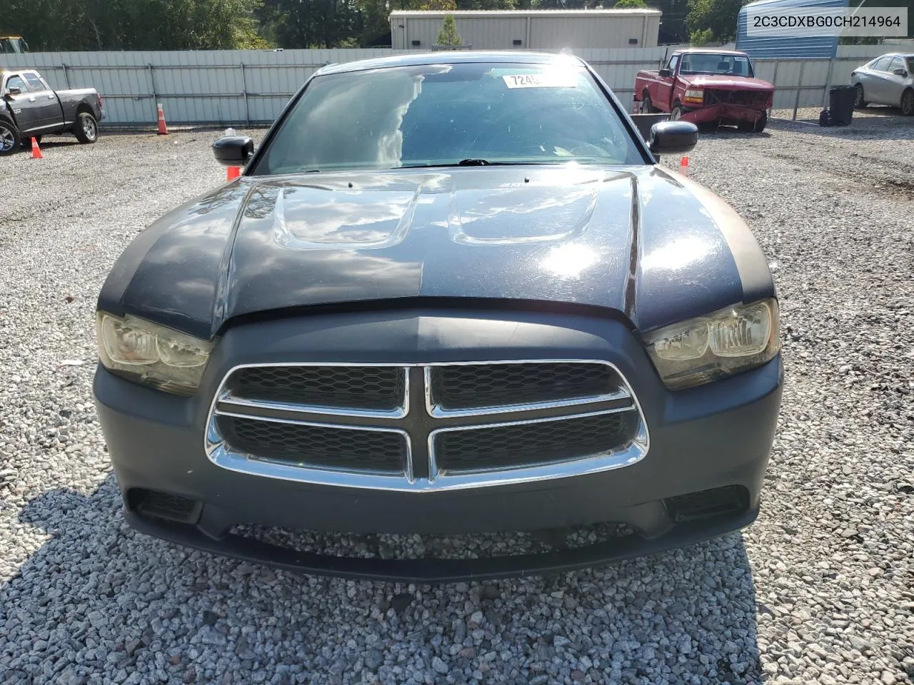 2012 Dodge Charger Se VIN: 2C3CDXBG0CH214964 Lot: 72452254