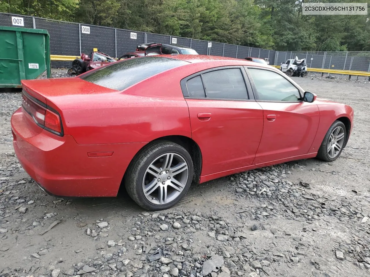 2012 Dodge Charger Sxt VIN: 2C3CDXHG6CH131756 Lot: 74292184