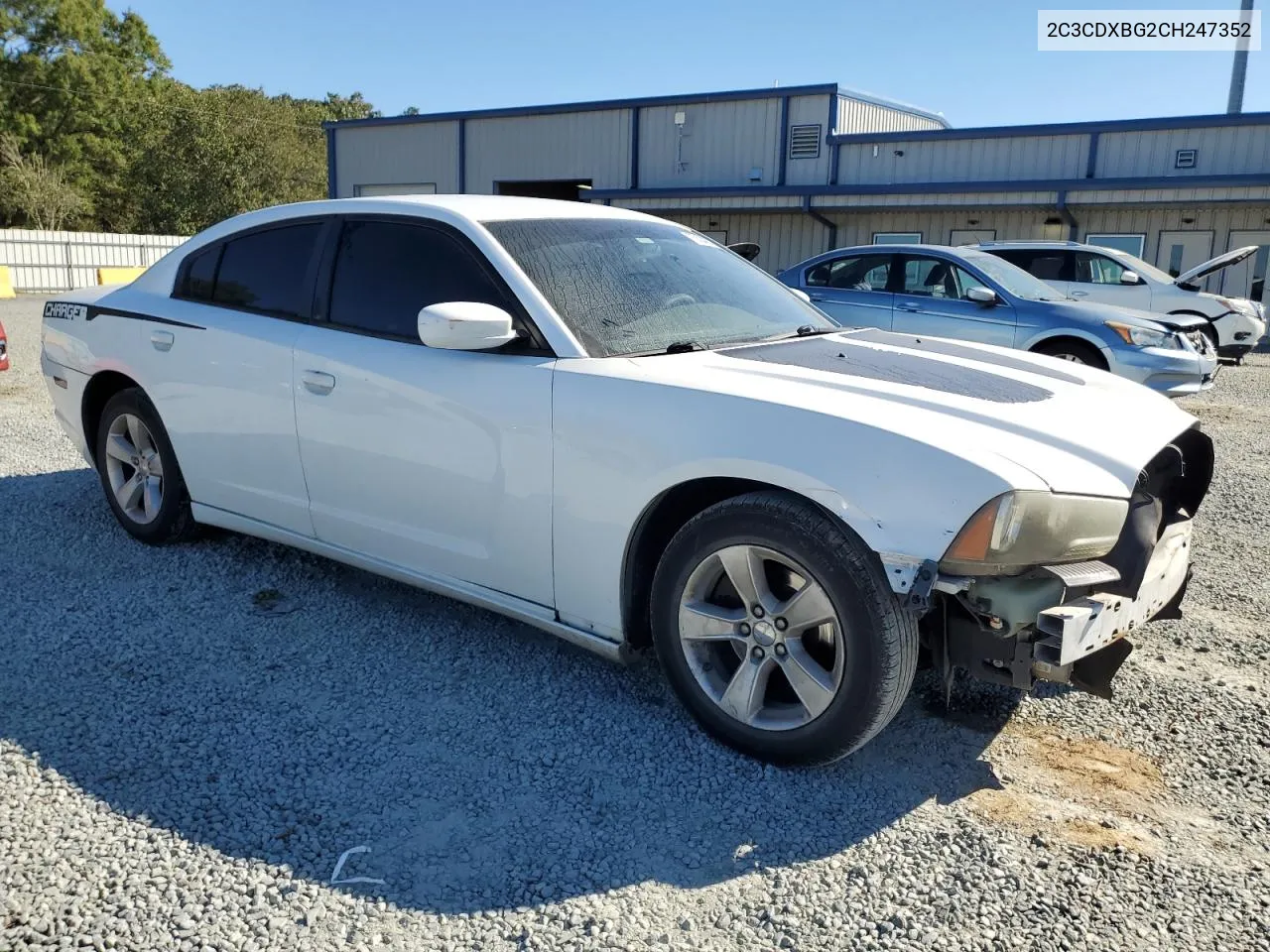 2012 Dodge Charger Se VIN: 2C3CDXBG2CH247352 Lot: 75604674