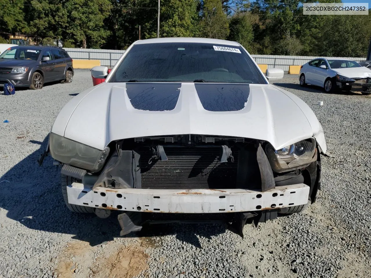 2012 Dodge Charger Se VIN: 2C3CDXBG2CH247352 Lot: 75604674