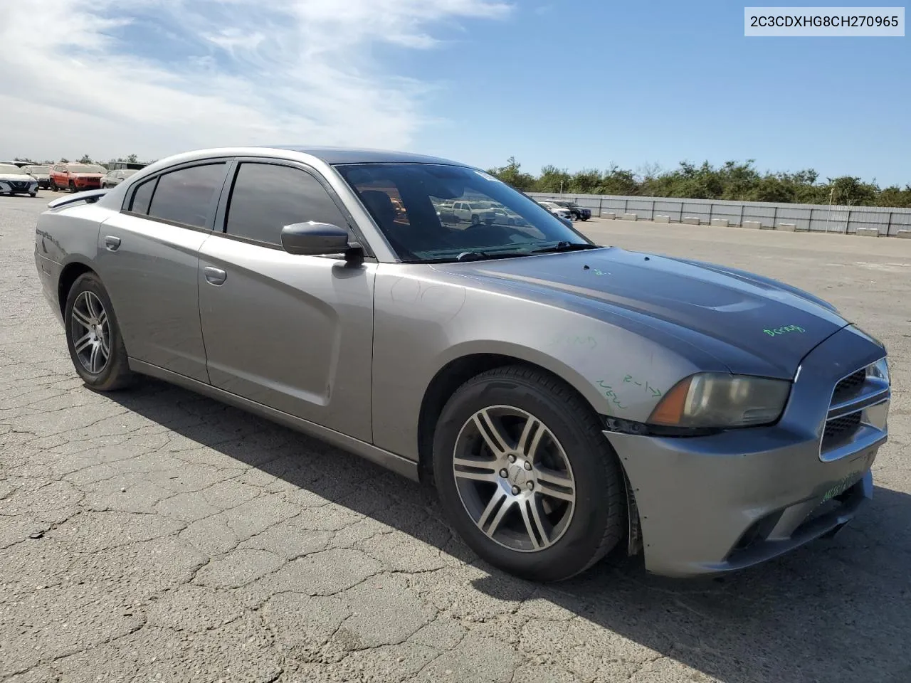 2012 Dodge Charger Sxt VIN: 2C3CDXHG8CH270965 Lot: 75935194