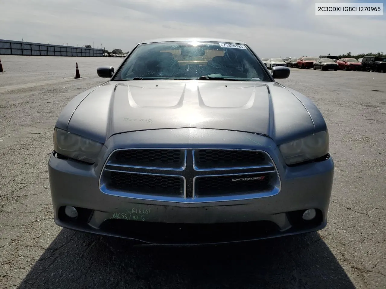 2012 Dodge Charger Sxt VIN: 2C3CDXHG8CH270965 Lot: 75935194