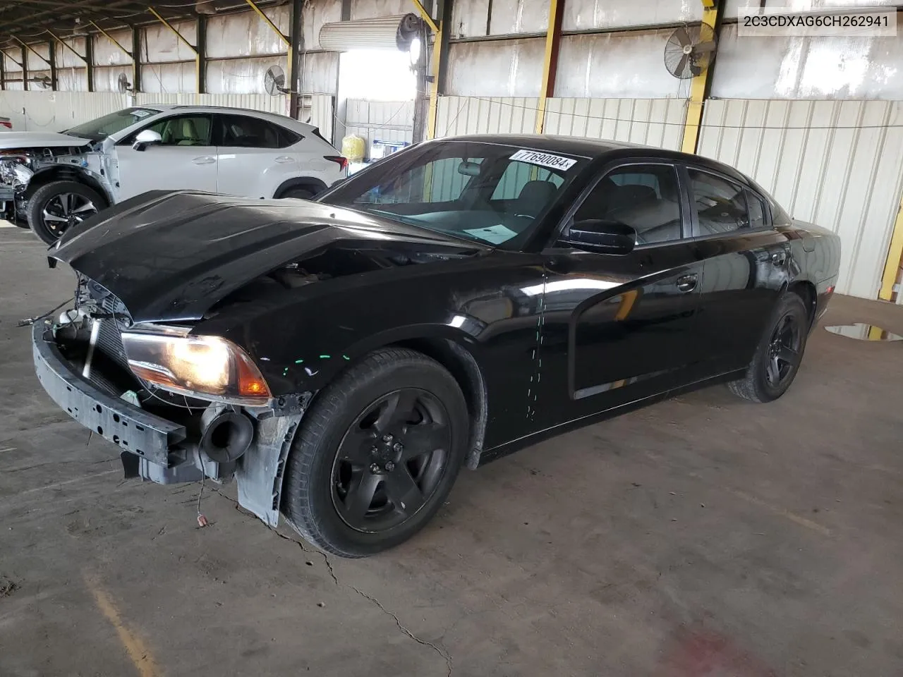 2012 Dodge Charger Police VIN: 2C3CDXAG6CH262941 Lot: 77690084