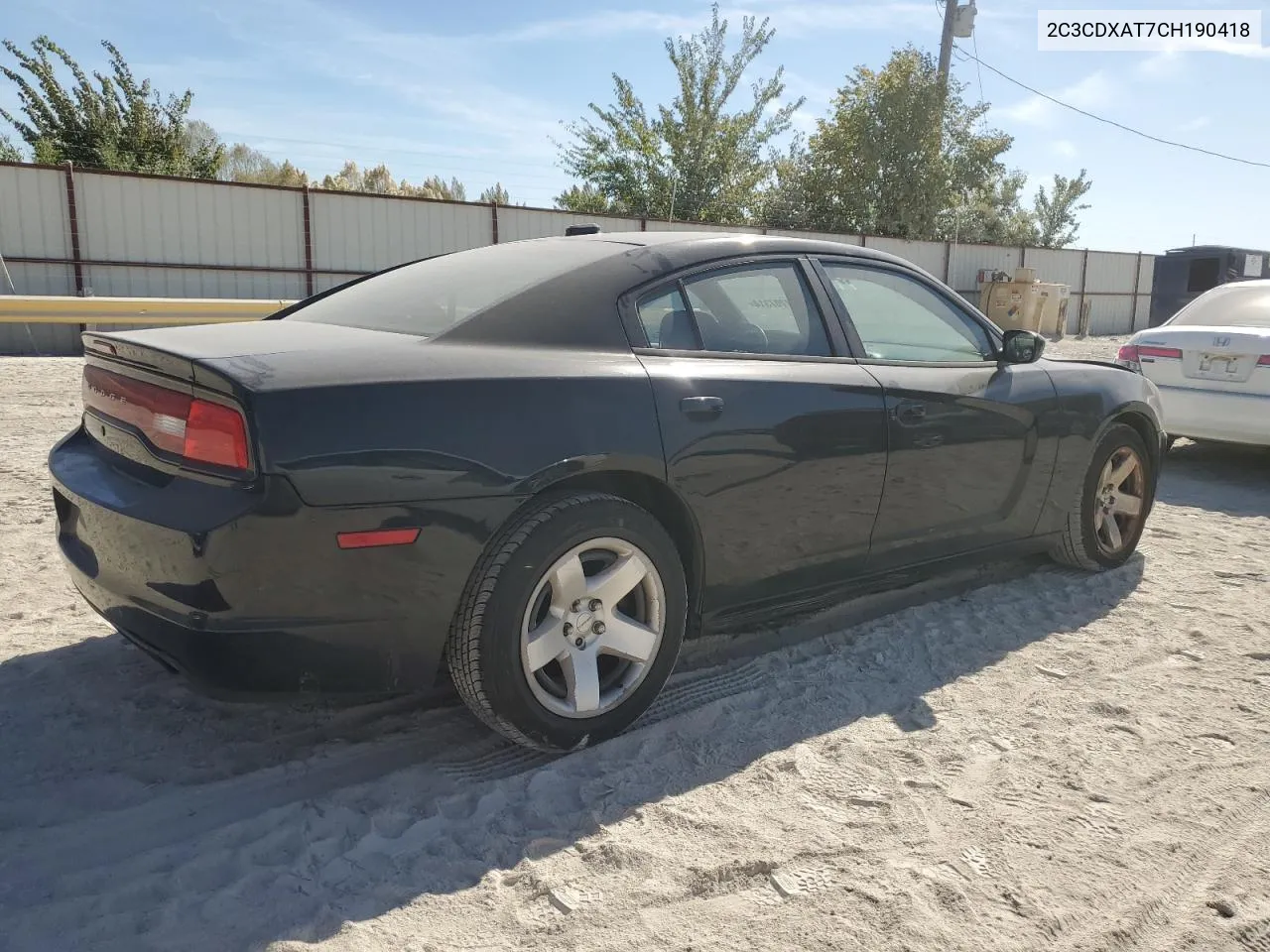 2012 Dodge Charger Police VIN: 2C3CDXAT7CH190418 Lot: 77707314