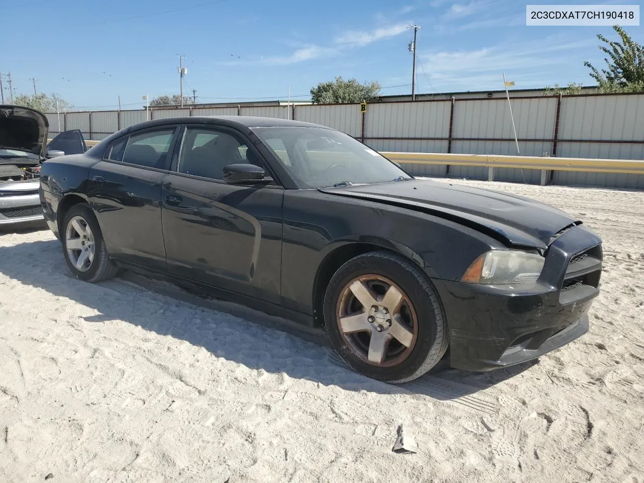 2012 Dodge Charger Police VIN: 2C3CDXAT7CH190418 Lot: 77707314