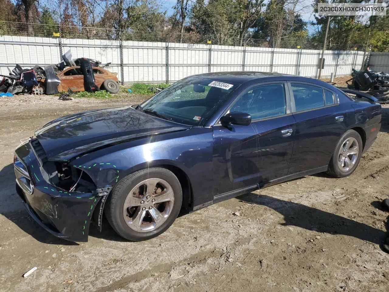 2012 Dodge Charger Sxt VIN: 2C3CDXHGXCH301939 Lot: 80263344