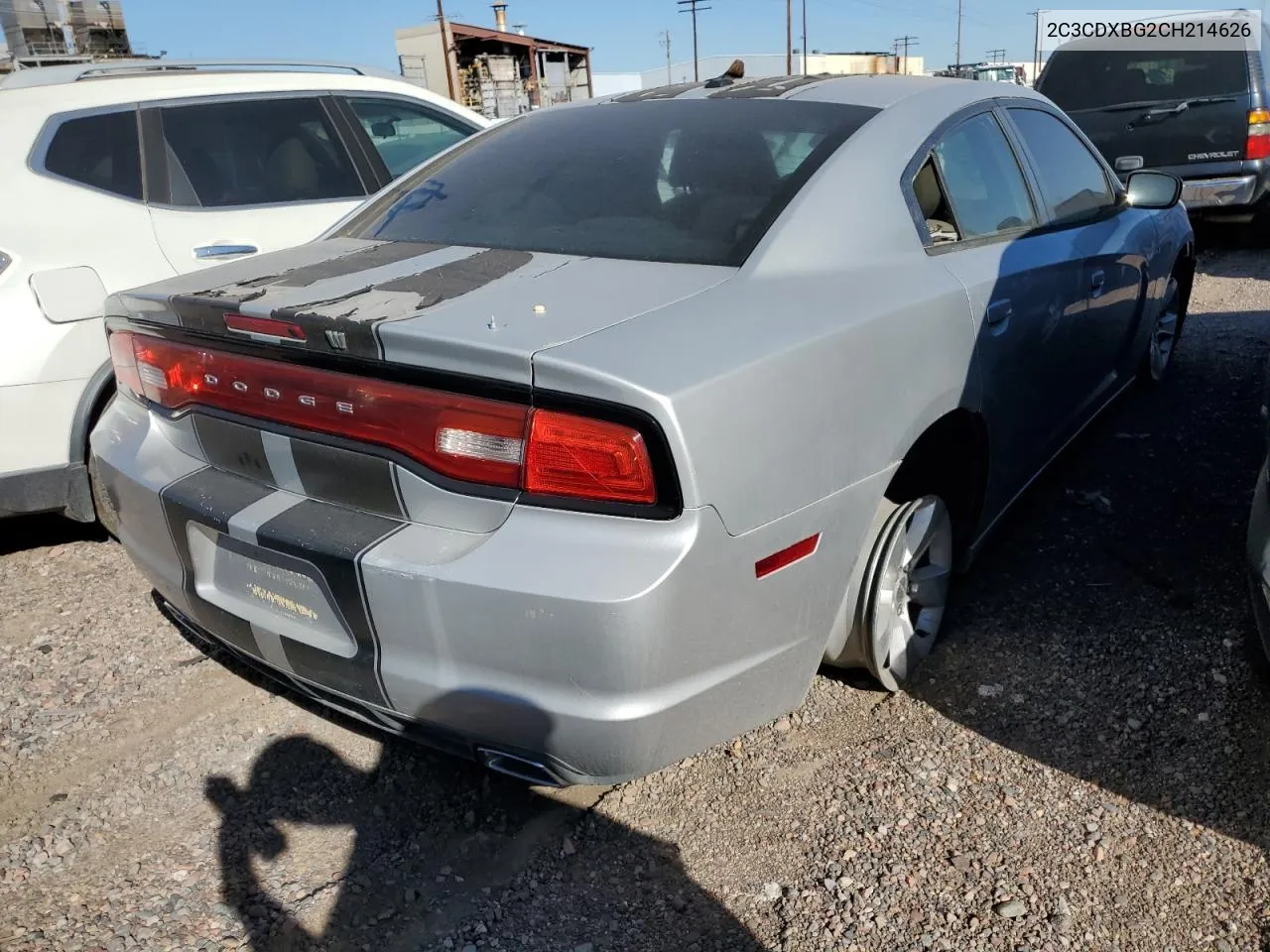 2012 Dodge Charger Se VIN: 2C3CDXBG2CH214626 Lot: 81846733