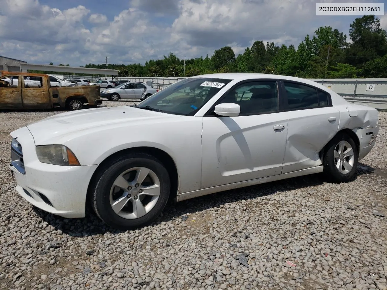 2014 Dodge Charger Se VIN: 2C3CDXBG2EH112651 Lot: 54976704