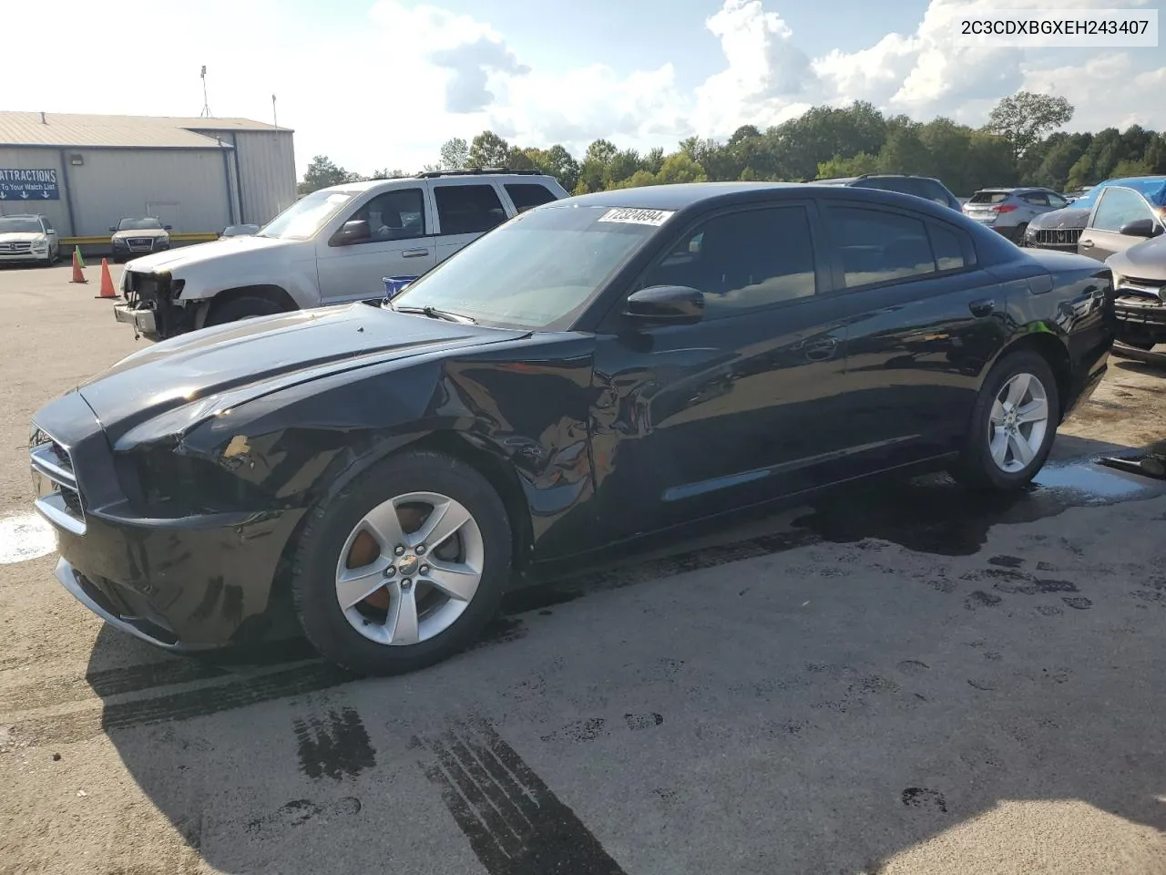 2014 Dodge Charger Se VIN: 2C3CDXBGXEH243407 Lot: 72324694